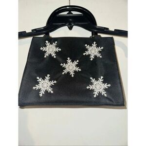 Kim Rogers Boutique beaded snowflake handbag purse clutch New